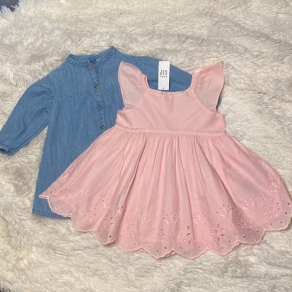 Pink Baby Gap Dress, Chambray Old Navy Dress